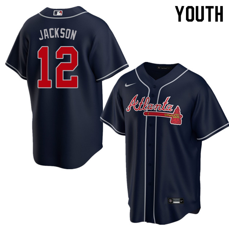Nike Youth #12 Alex Jackson Atlanta Braves Baseball Jerseys Sale-Navy